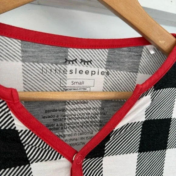 Little Sleepies Holiday Buffalo Plaid Women's Small Pajama Top - Picture 4 of 4